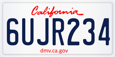 CA license plate 6UJR234