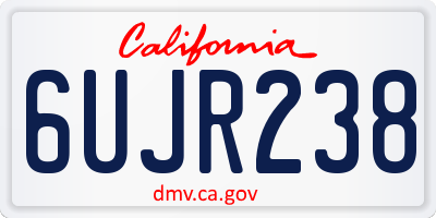 CA license plate 6UJR238