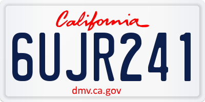 CA license plate 6UJR241