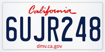 CA license plate 6UJR248