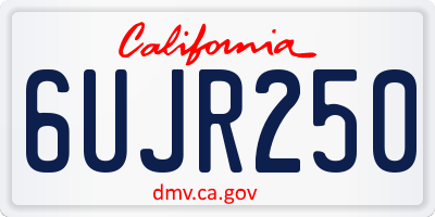 CA license plate 6UJR250