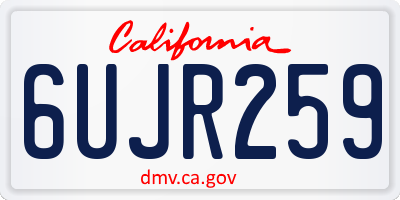 CA license plate 6UJR259