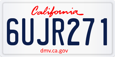 CA license plate 6UJR271