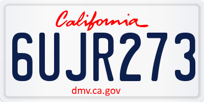 CA license plate 6UJR273