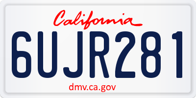 CA license plate 6UJR281