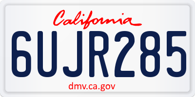 CA license plate 6UJR285