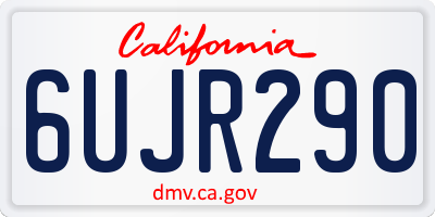 CA license plate 6UJR290