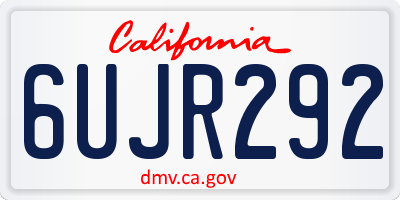 CA license plate 6UJR292