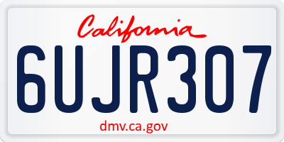 CA license plate 6UJR307