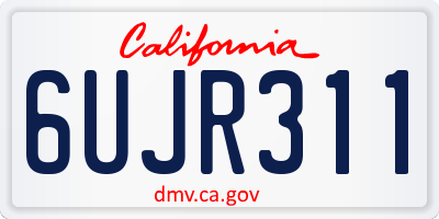 CA license plate 6UJR311