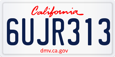 CA license plate 6UJR313