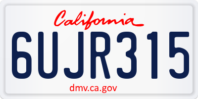 CA license plate 6UJR315