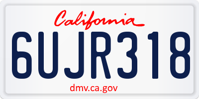 CA license plate 6UJR318