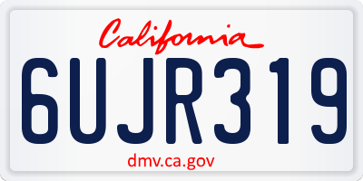 CA license plate 6UJR319