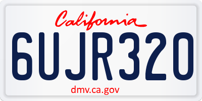 CA license plate 6UJR320