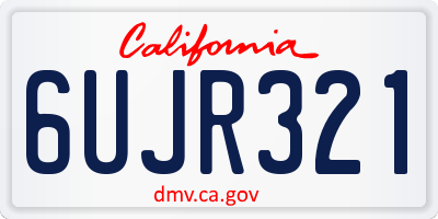 CA license plate 6UJR321