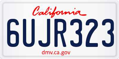 CA license plate 6UJR323