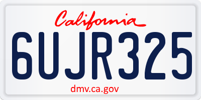 CA license plate 6UJR325