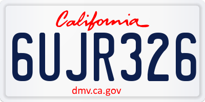 CA license plate 6UJR326