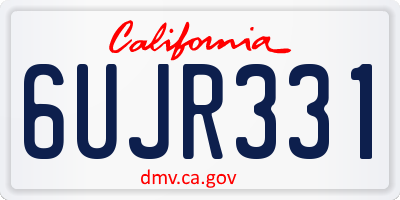 CA license plate 6UJR331
