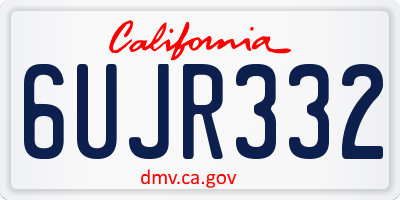 CA license plate 6UJR332