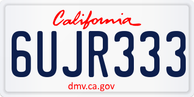 CA license plate 6UJR333