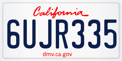 CA license plate 6UJR335