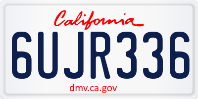 CA license plate 6UJR336