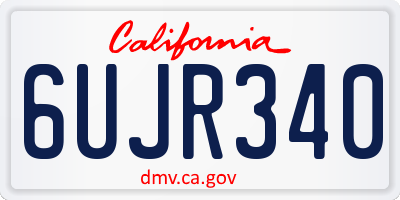 CA license plate 6UJR340