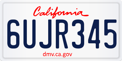 CA license plate 6UJR345