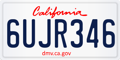 CA license plate 6UJR346