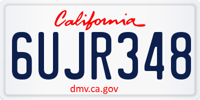 CA license plate 6UJR348