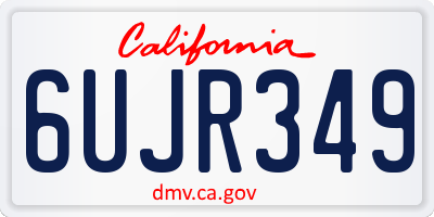 CA license plate 6UJR349
