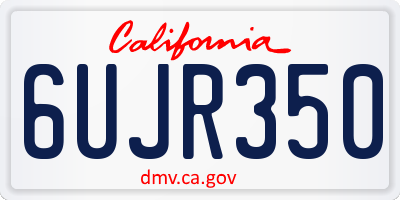 CA license plate 6UJR350