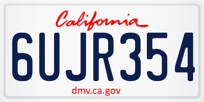 CA license plate 6UJR354