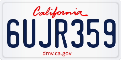 CA license plate 6UJR359