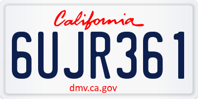 CA license plate 6UJR361
