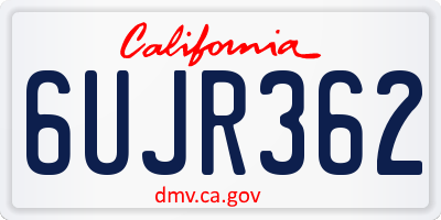 CA license plate 6UJR362