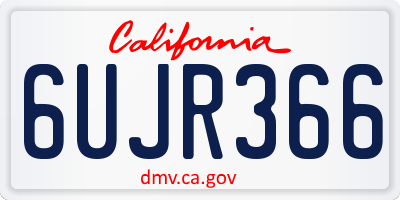 CA license plate 6UJR366