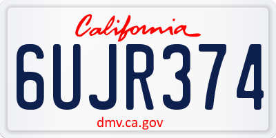 CA license plate 6UJR374
