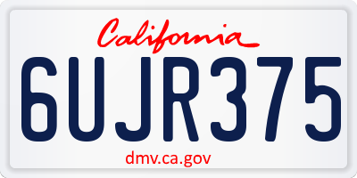 CA license plate 6UJR375