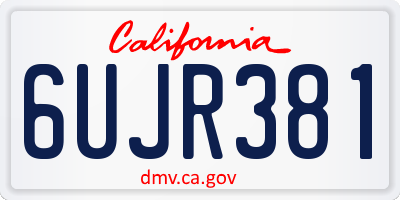 CA license plate 6UJR381