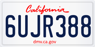 CA license plate 6UJR388