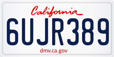 CA license plate 6UJR389