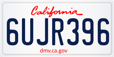 CA license plate 6UJR396