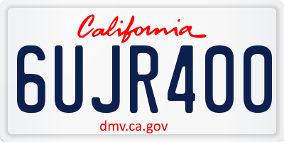CA license plate 6UJR400