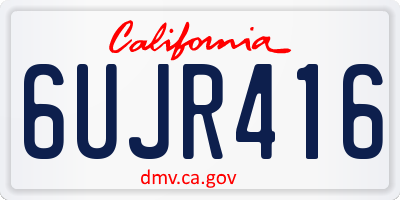 CA license plate 6UJR416