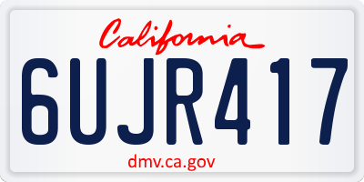 CA license plate 6UJR417
