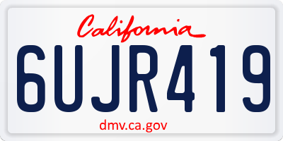 CA license plate 6UJR419
