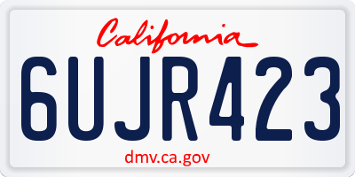 CA license plate 6UJR423